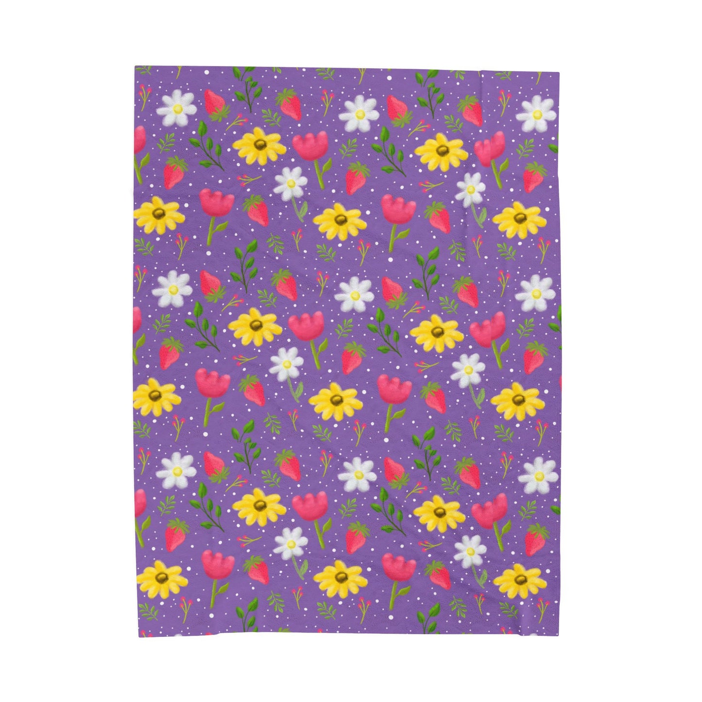 Berry Floral Velveteen Plush Blanket