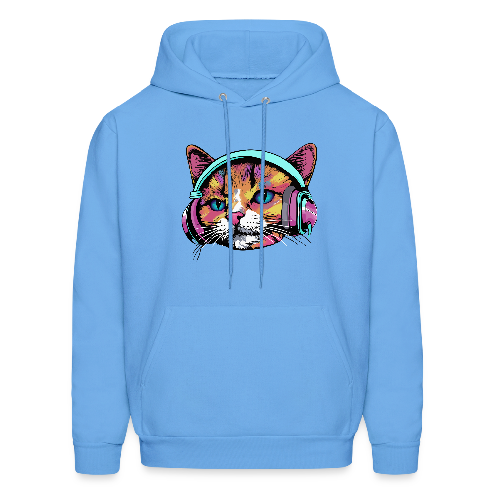Beat Drop Cat Hoodie - carolina blue