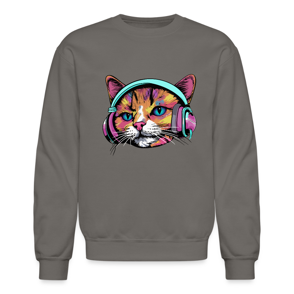 Beat Drop Cat Sweatshirt - asphalt gray