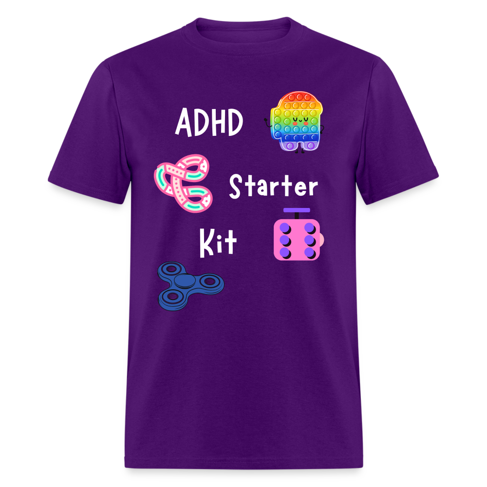 ADHD Unisex Classic T-Shirt - White - purple