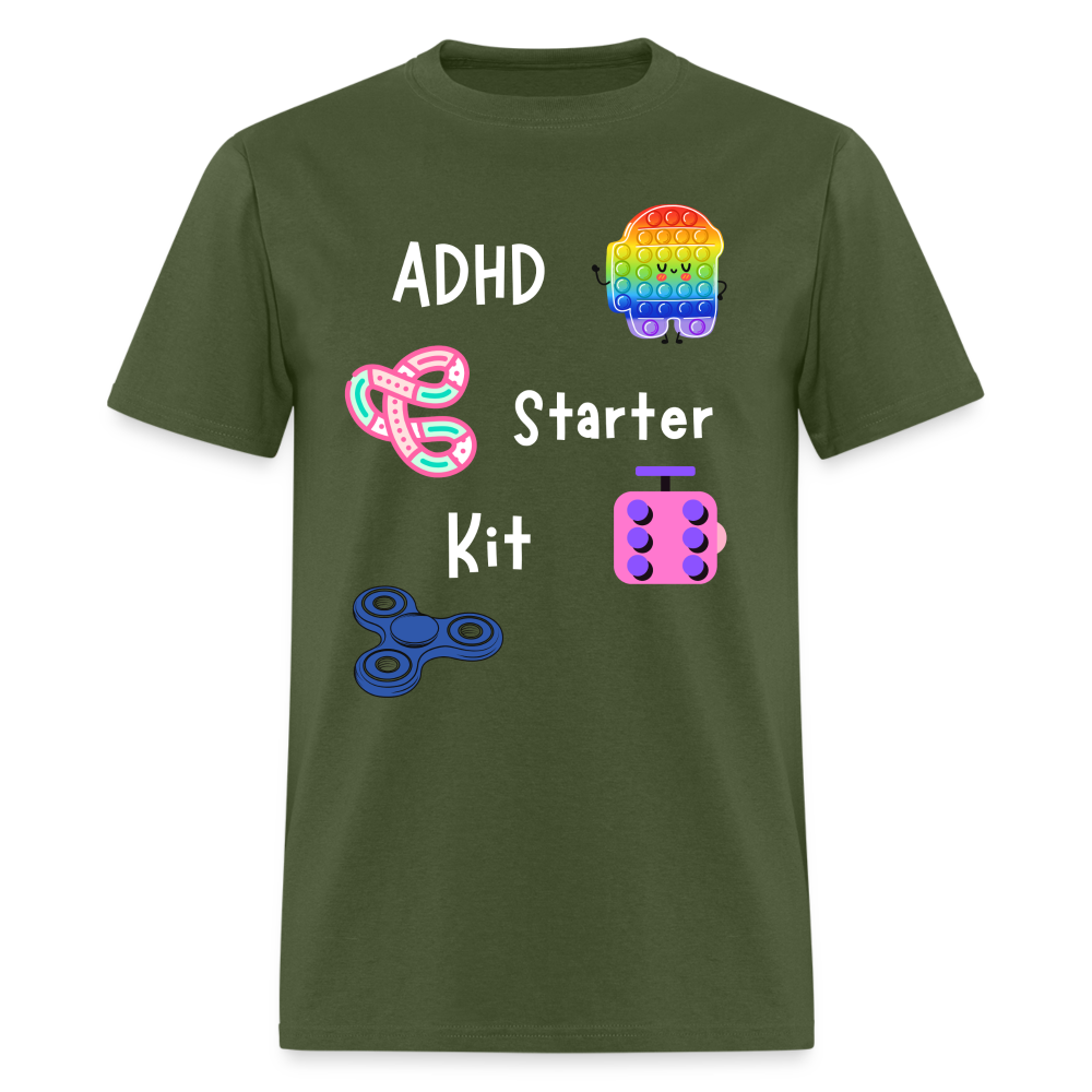 ADHD Unisex Classic T-Shirt - White - military green