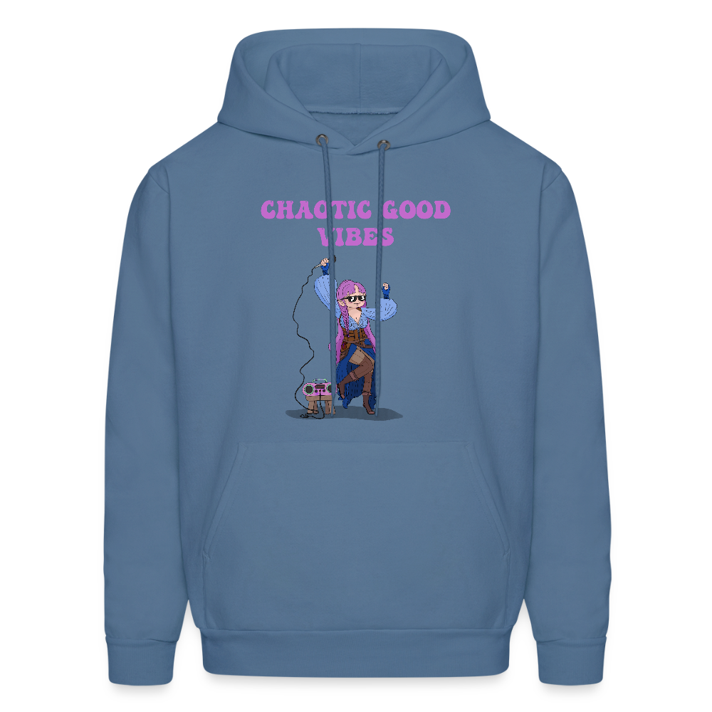 Chaotic Good Vibes Hoodie - denim blue