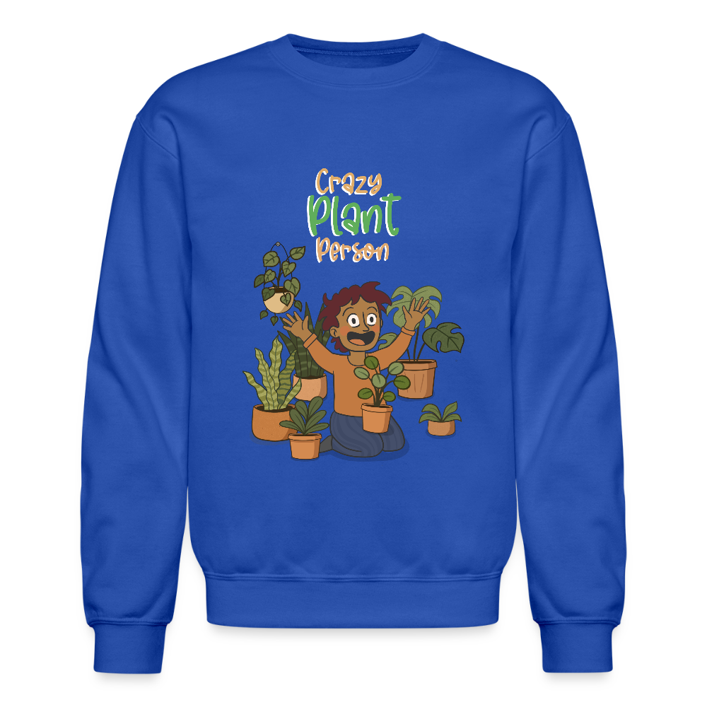 Crazy Plant Person Crewneck Sweatshirt - royal blue