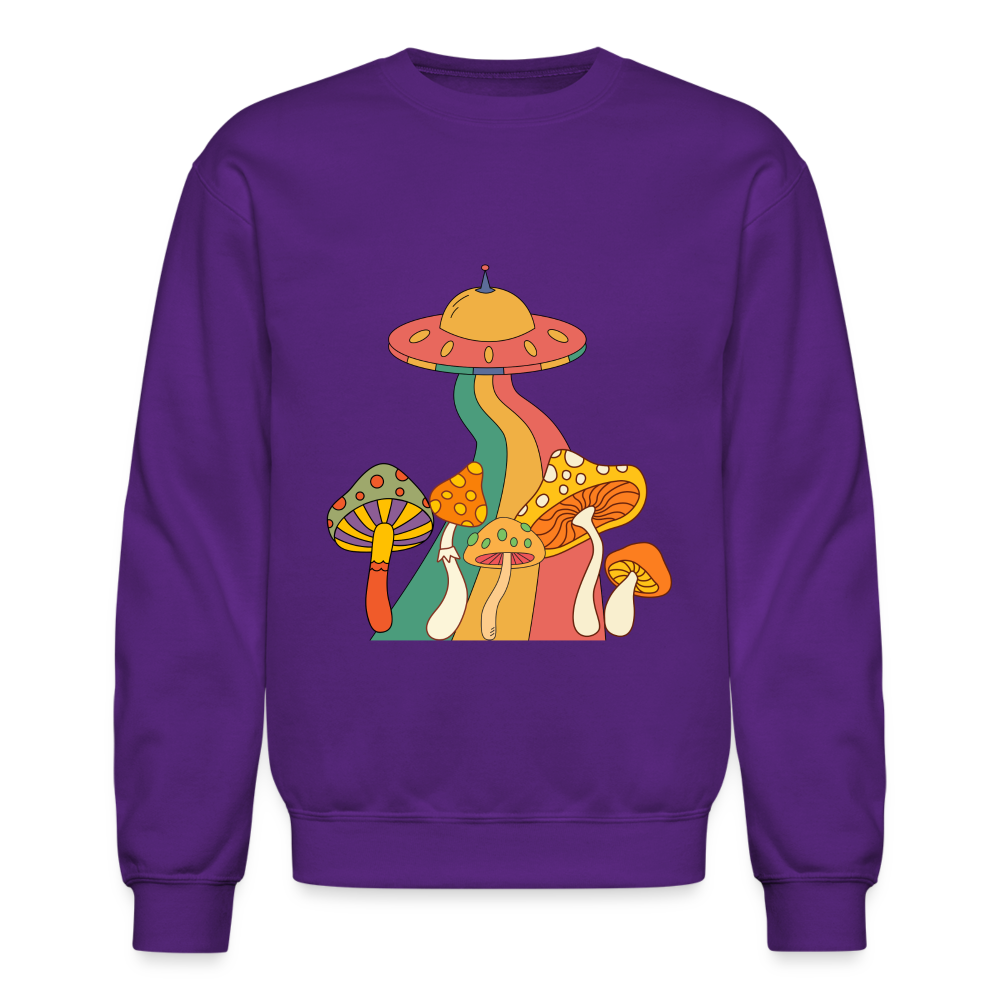 Space Mushies Crewneck Sweatshirt - purple