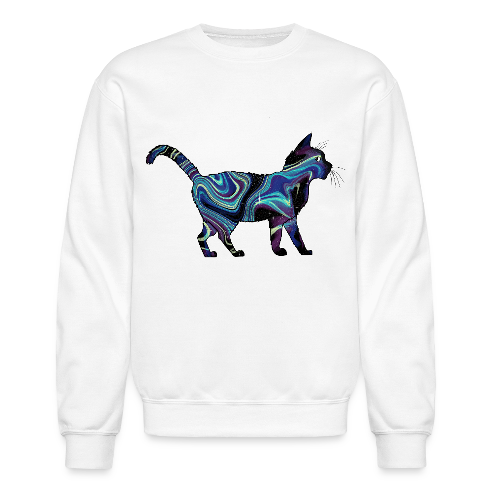 Cosmic Cat Crewneck Sweatshirt - white