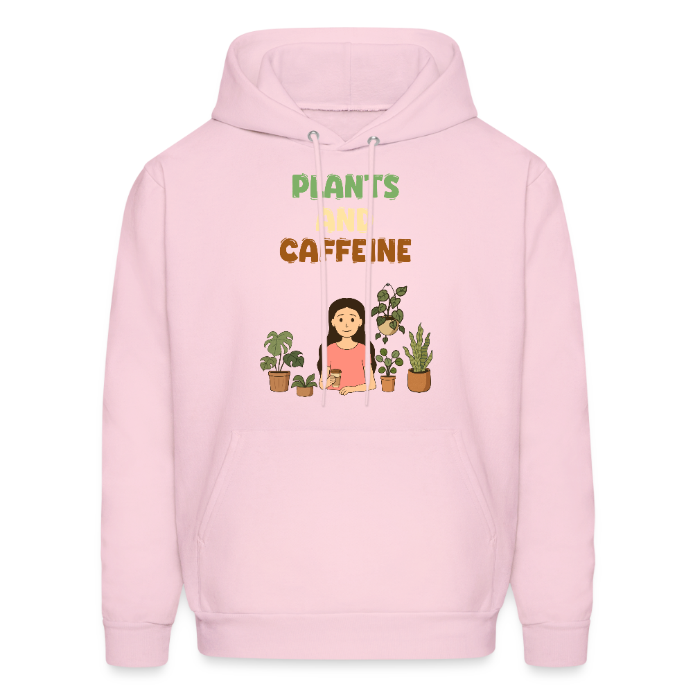 Plants and Caffeine: Cozy Botanical Hoodie - pale pink