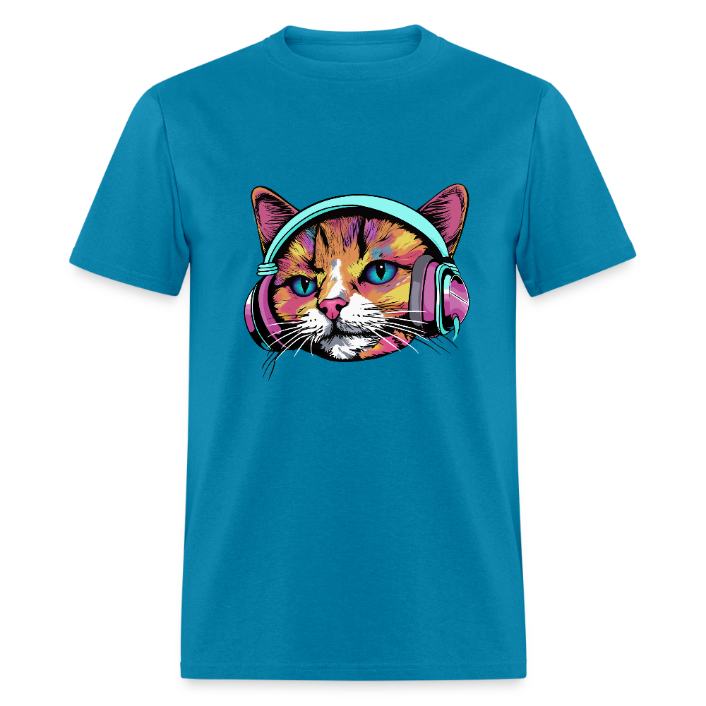 Beat Drop Cat T-Shirt - turquoise