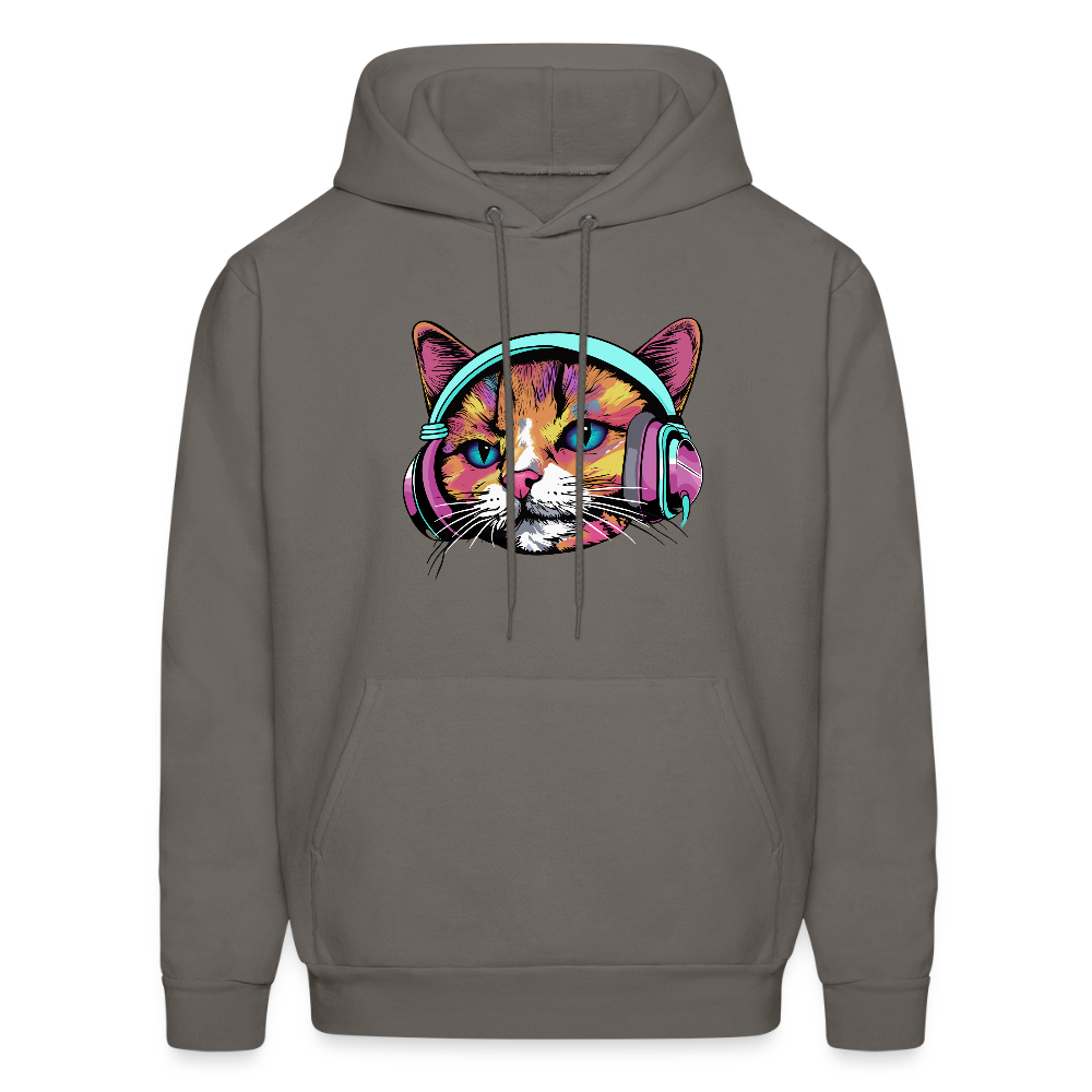Beat Drop Cat Hoodie - asphalt gray