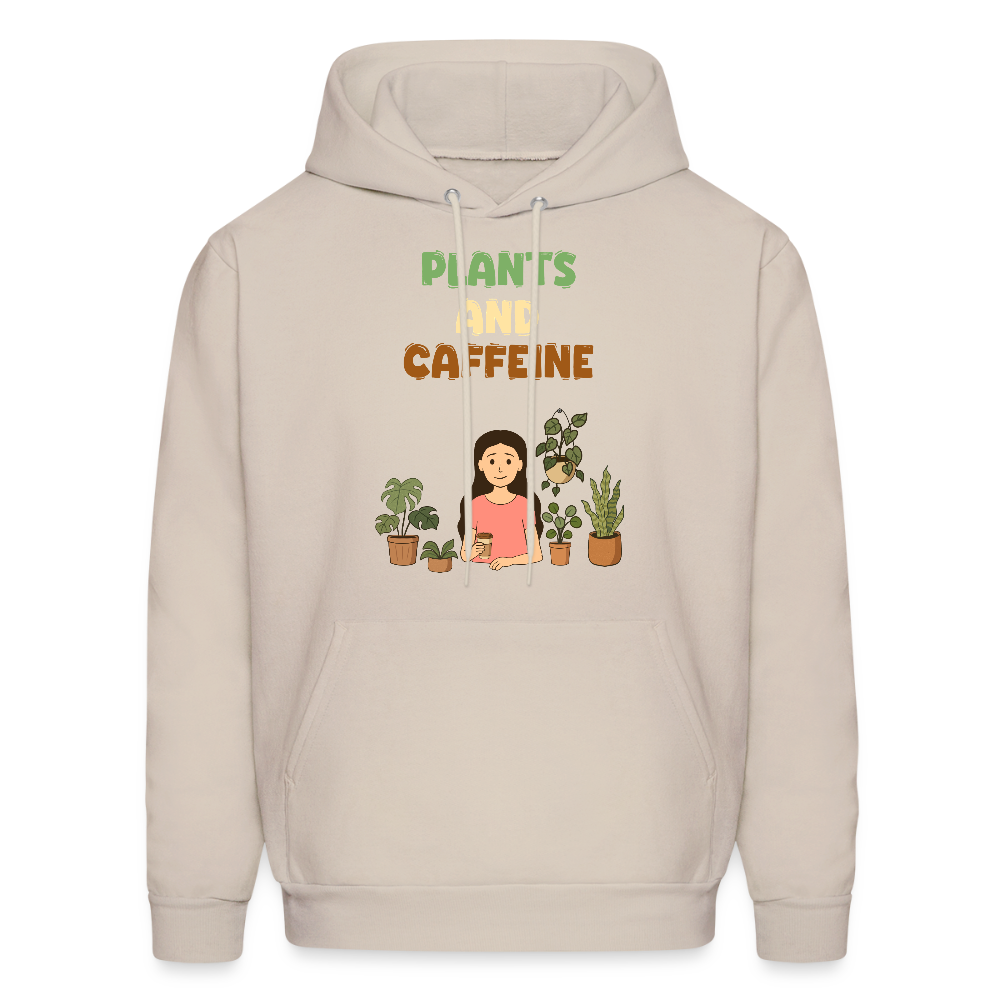 Plants and Caffeine: Cozy Botanical Hoodie - Sand