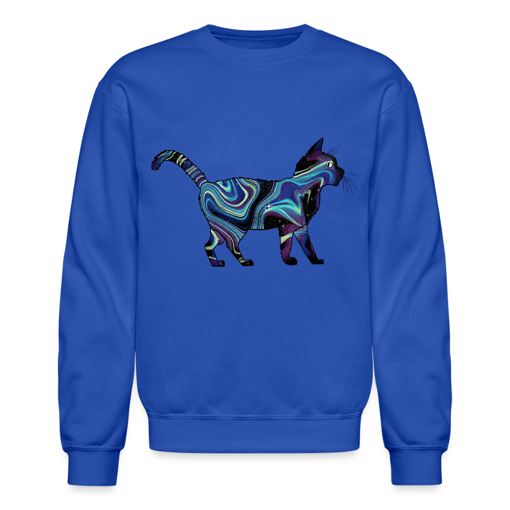 Cosmic Cat Crewneck Sweatshirt - royal blue