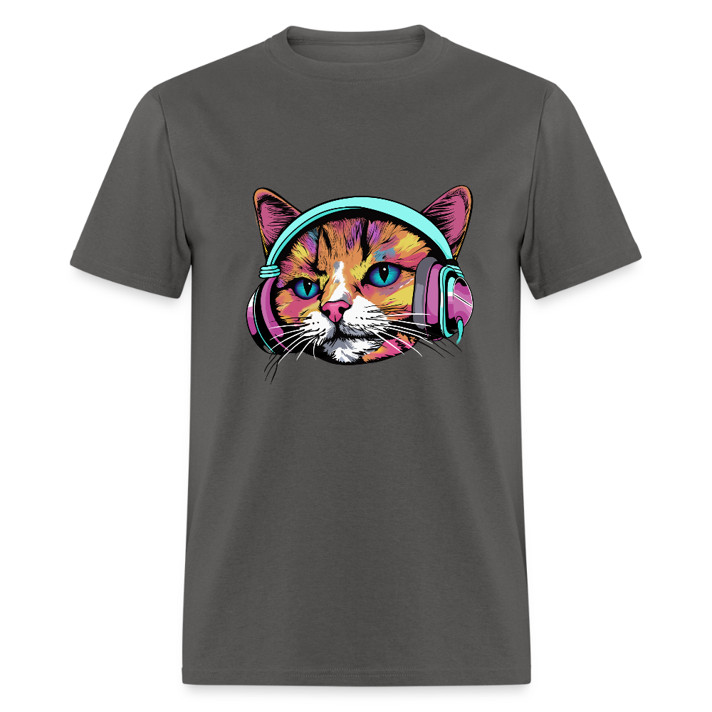 Beat Drop Cat T-Shirt - charcoal