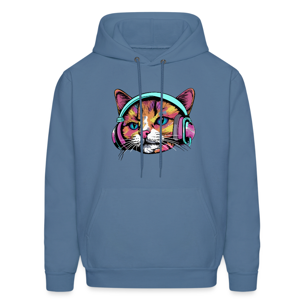 Beat Drop Cat Hoodie - denim blue