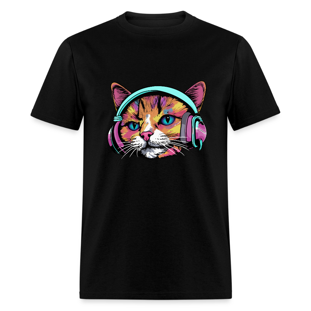 Beat Drop Cat T-Shirt - black