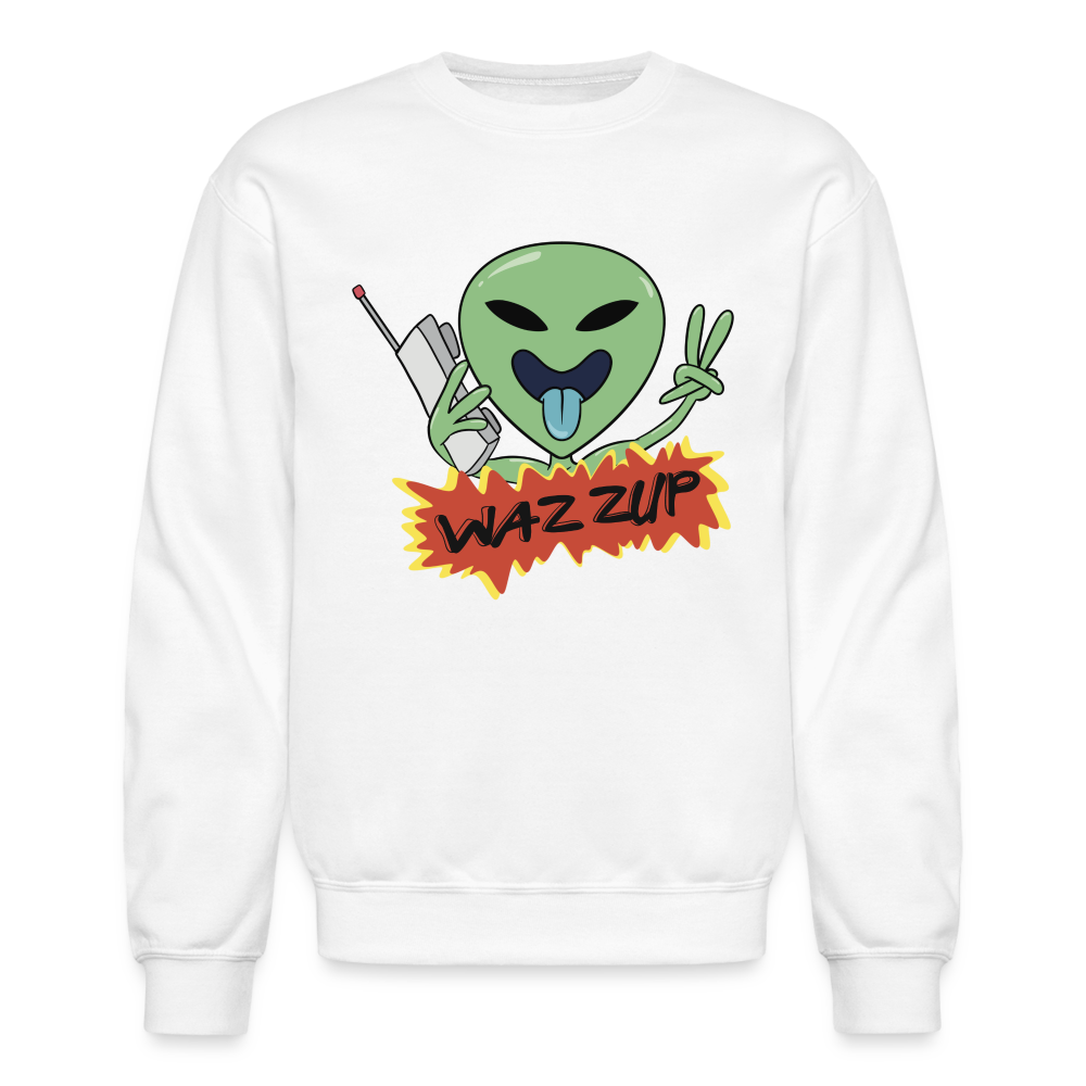 WAZZUP Unisex Crewneck Sweatshirt - white