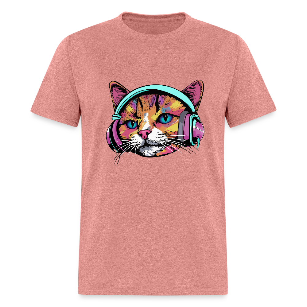 Beat Drop Cat T-Shirt - heather mauve