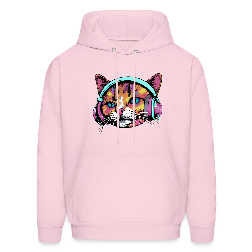 Beat Drop Cat Hoodie - pale pink