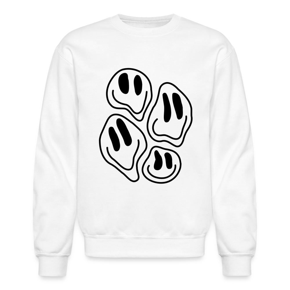 Droopy Smiles Unisex Crewneck Sweatshirt - white