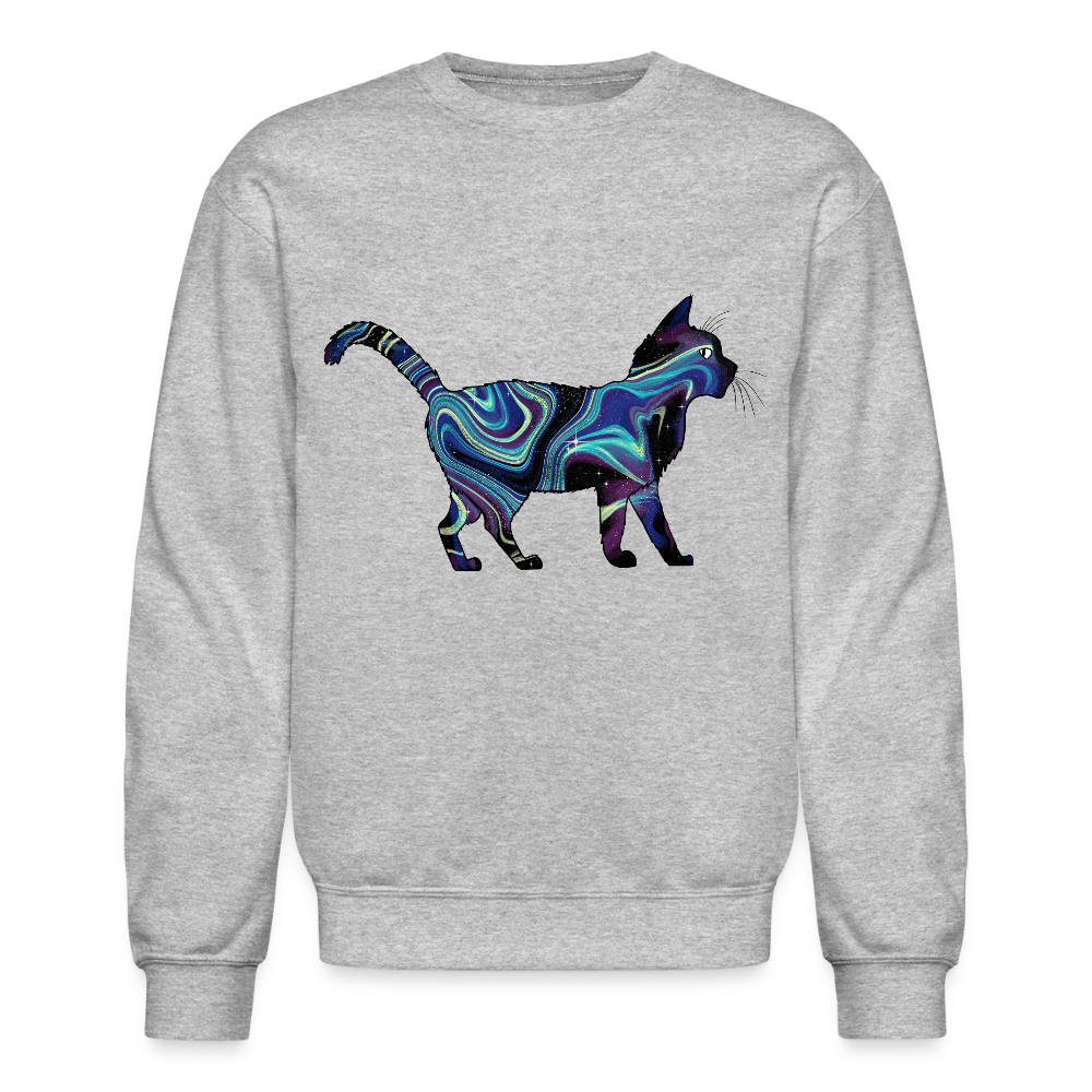 Cosmic Cat Crewneck Sweatshirt - heather gray