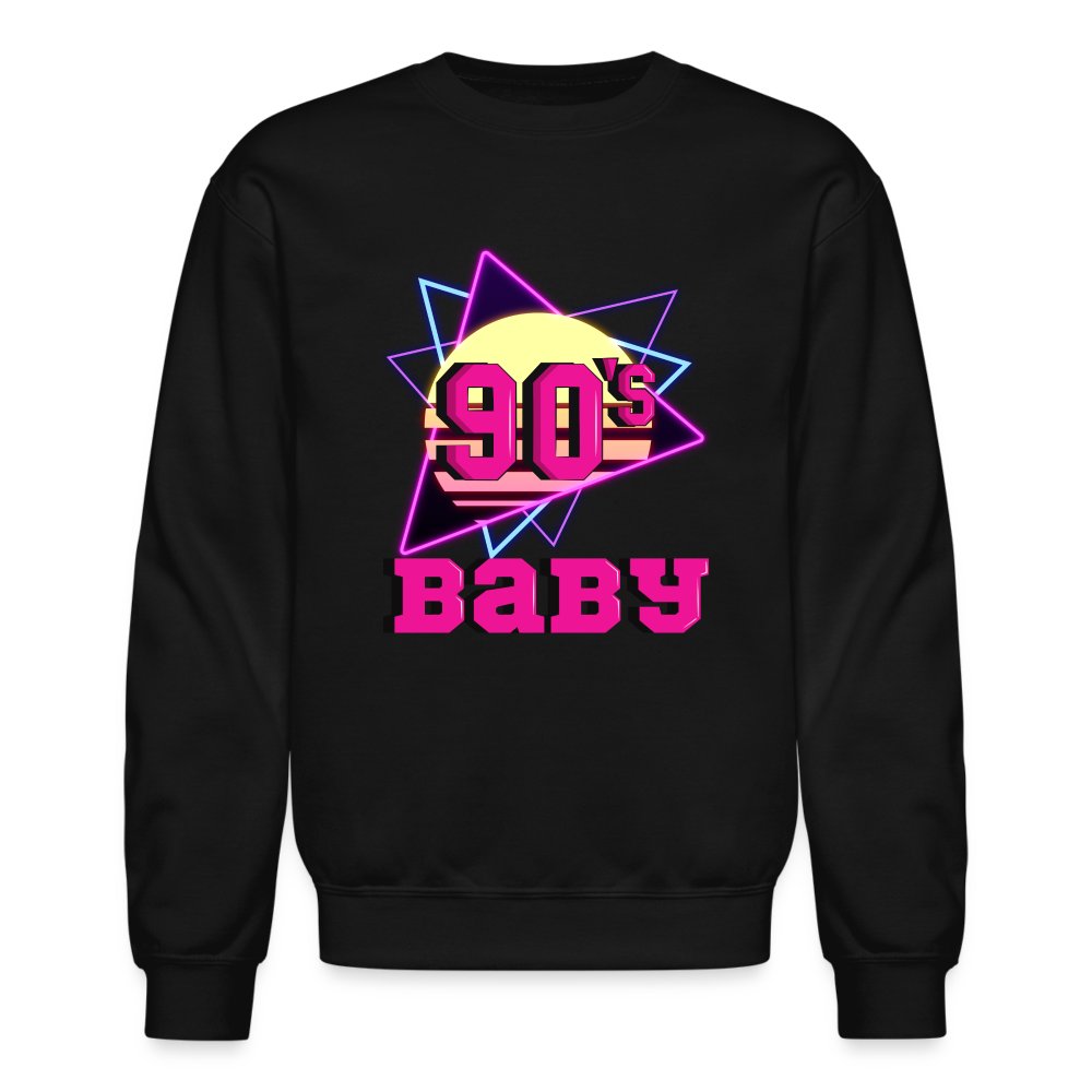 90s Baby Unisex Crewneck Sweatshirt - black