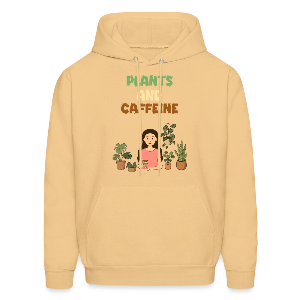 Plants and Caffeine: Cozy Botanical Hoodie - light gold