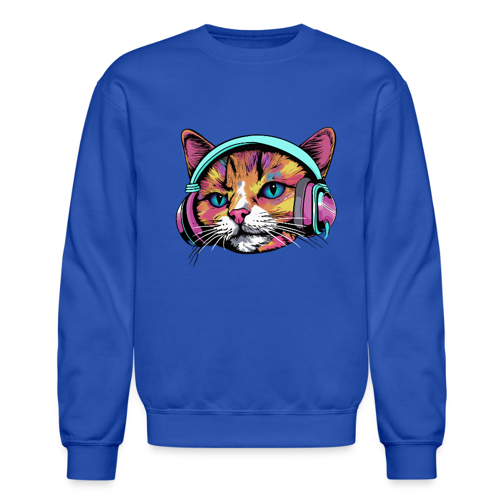Beat Drop Cat Sweatshirt - royal blue