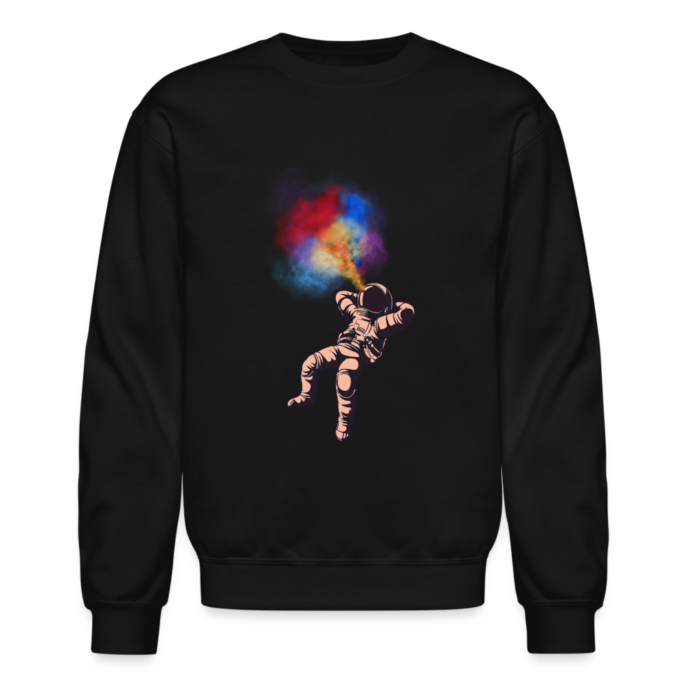 Intergalactically High Unisex Crewneck Sweatshirt - black