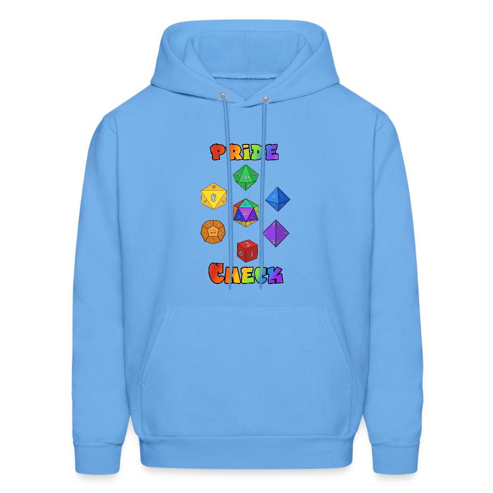 Pride Check Hoodie - carolina blue