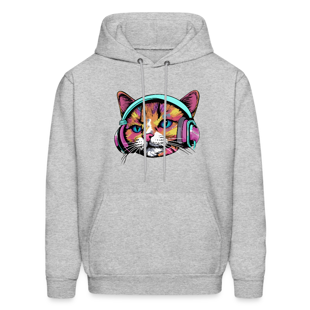 Beat Drop Cat Hoodie - heather gray