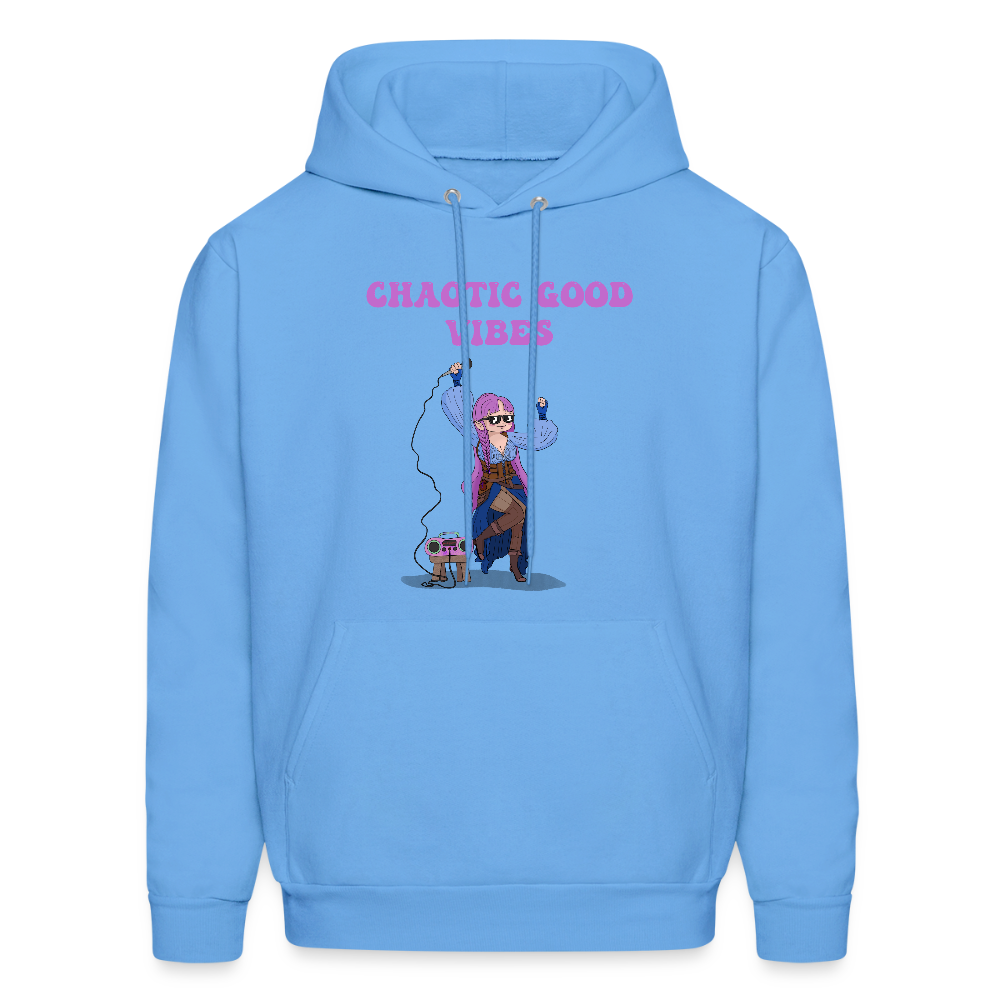 Chaotic Good Vibes Hoodie - carolina blue