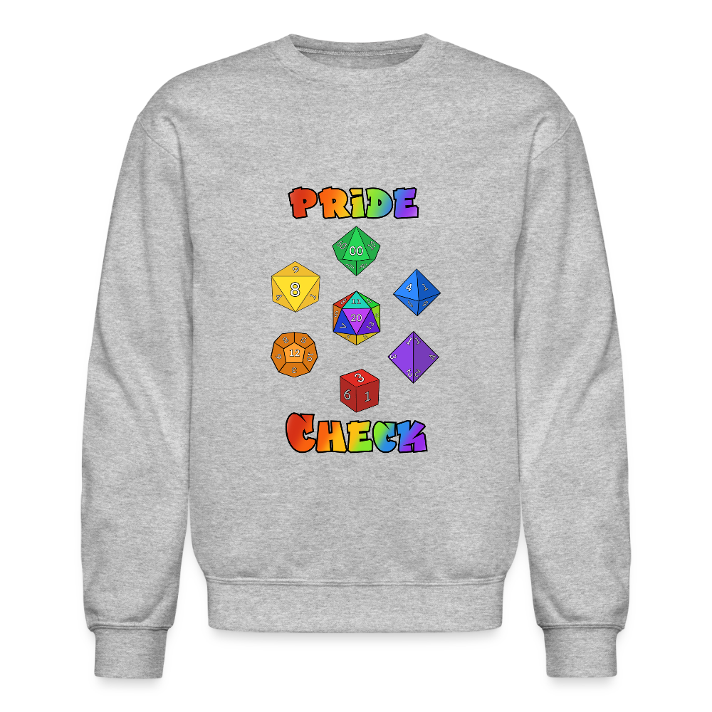 Pride Check Crewneck Sweatshirt - heather gray