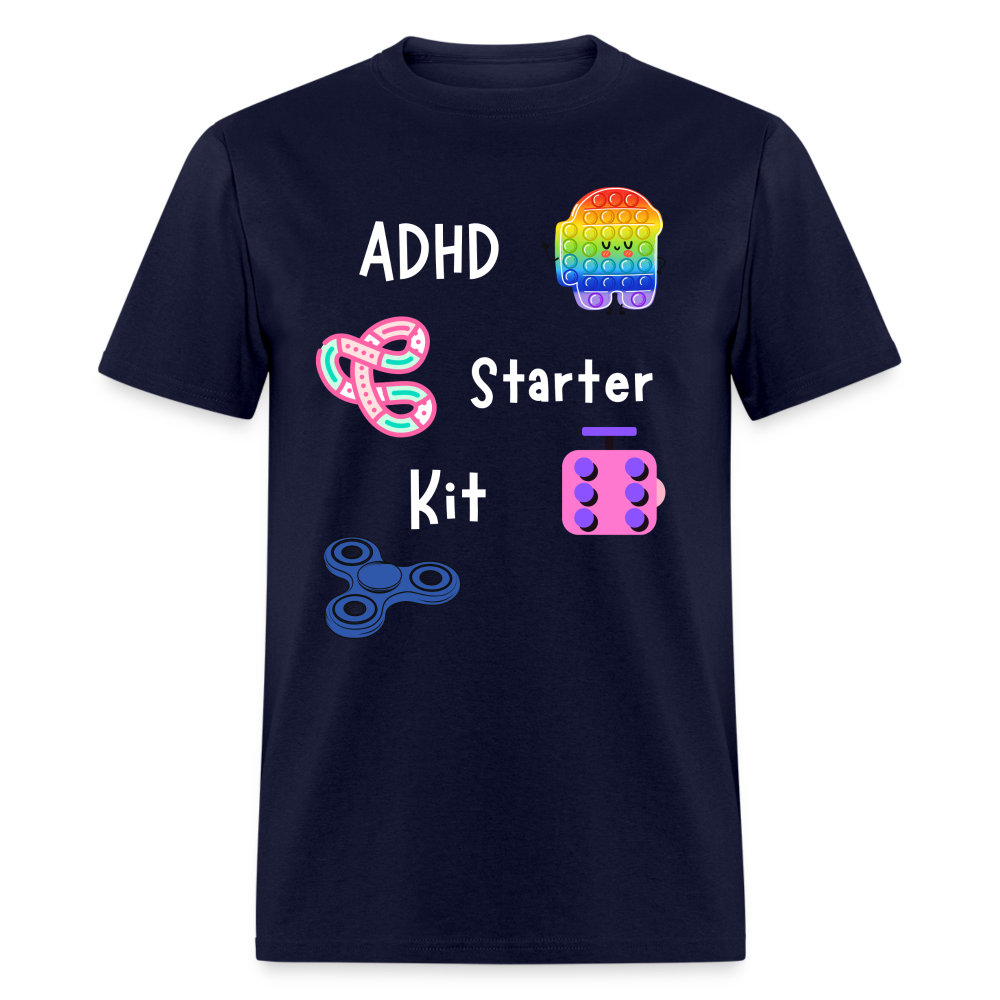 ADHD Unisex Classic T-Shirt - White - navy