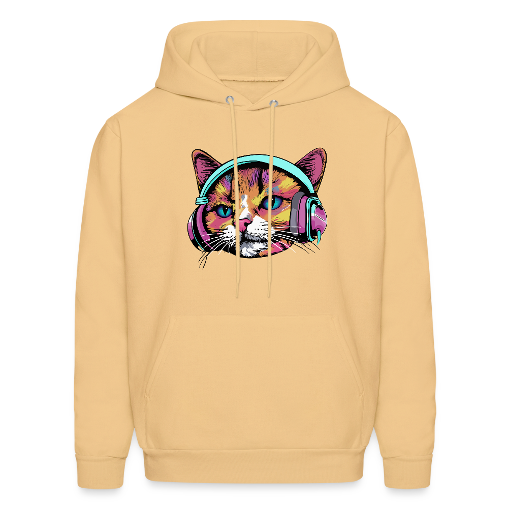 Beat Drop Cat Hoodie - light gold