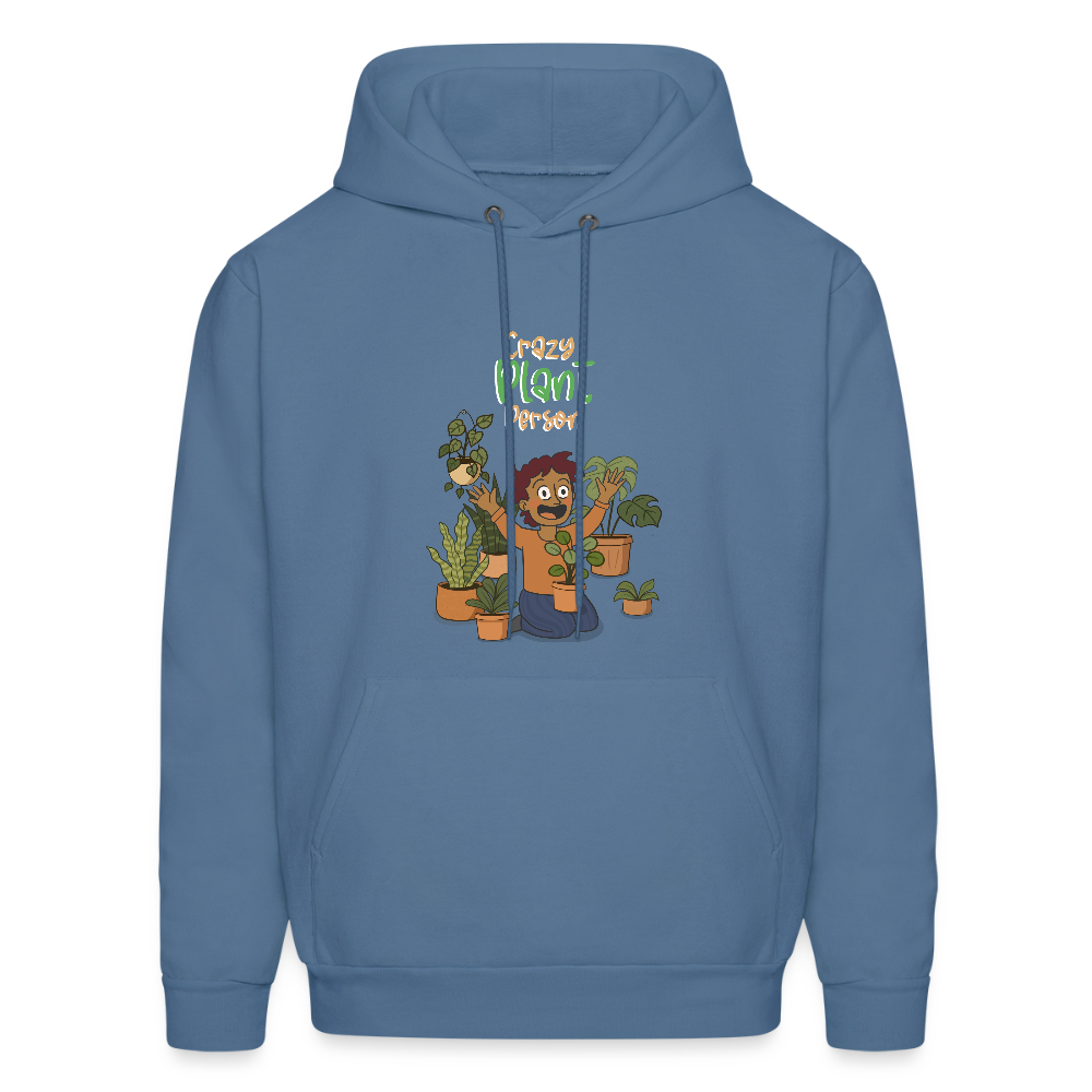Crazy Plant Person Hoodie - denim blue