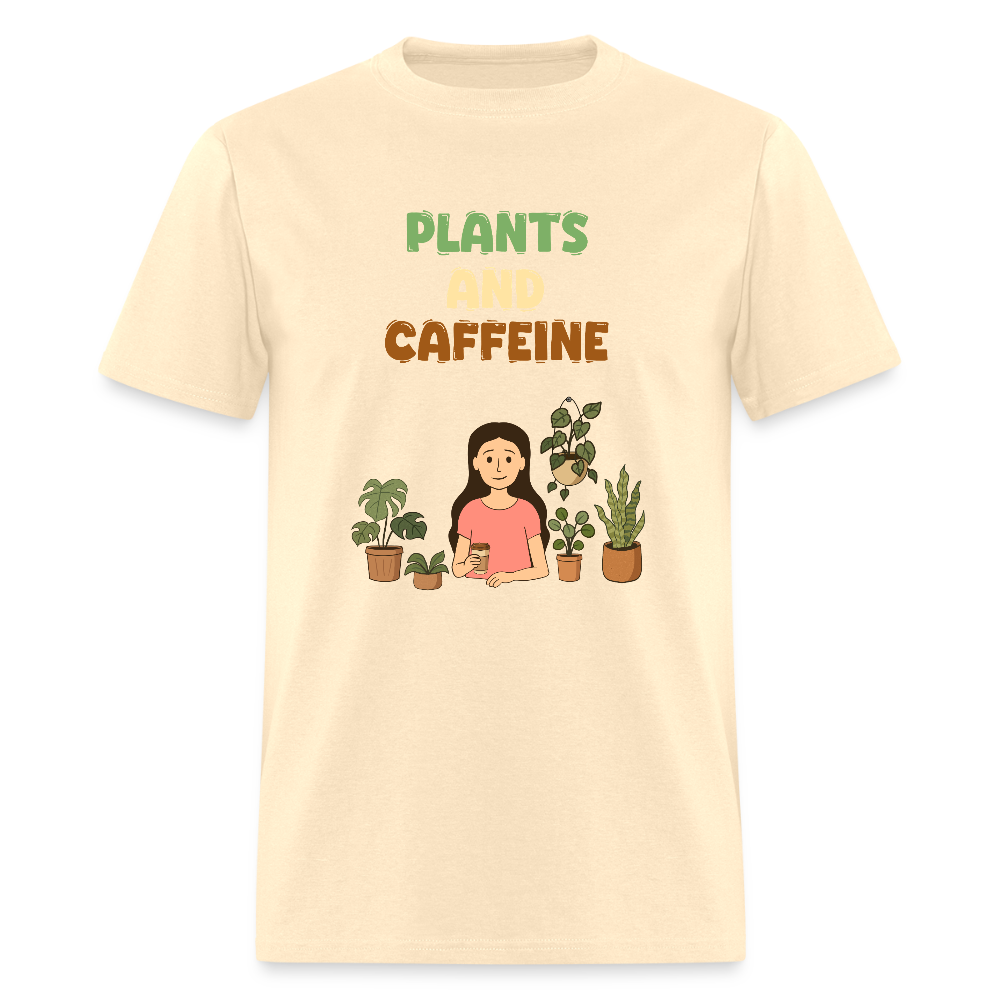 Plants and Caffeine: Botanical Graphic T-Shirt - natural