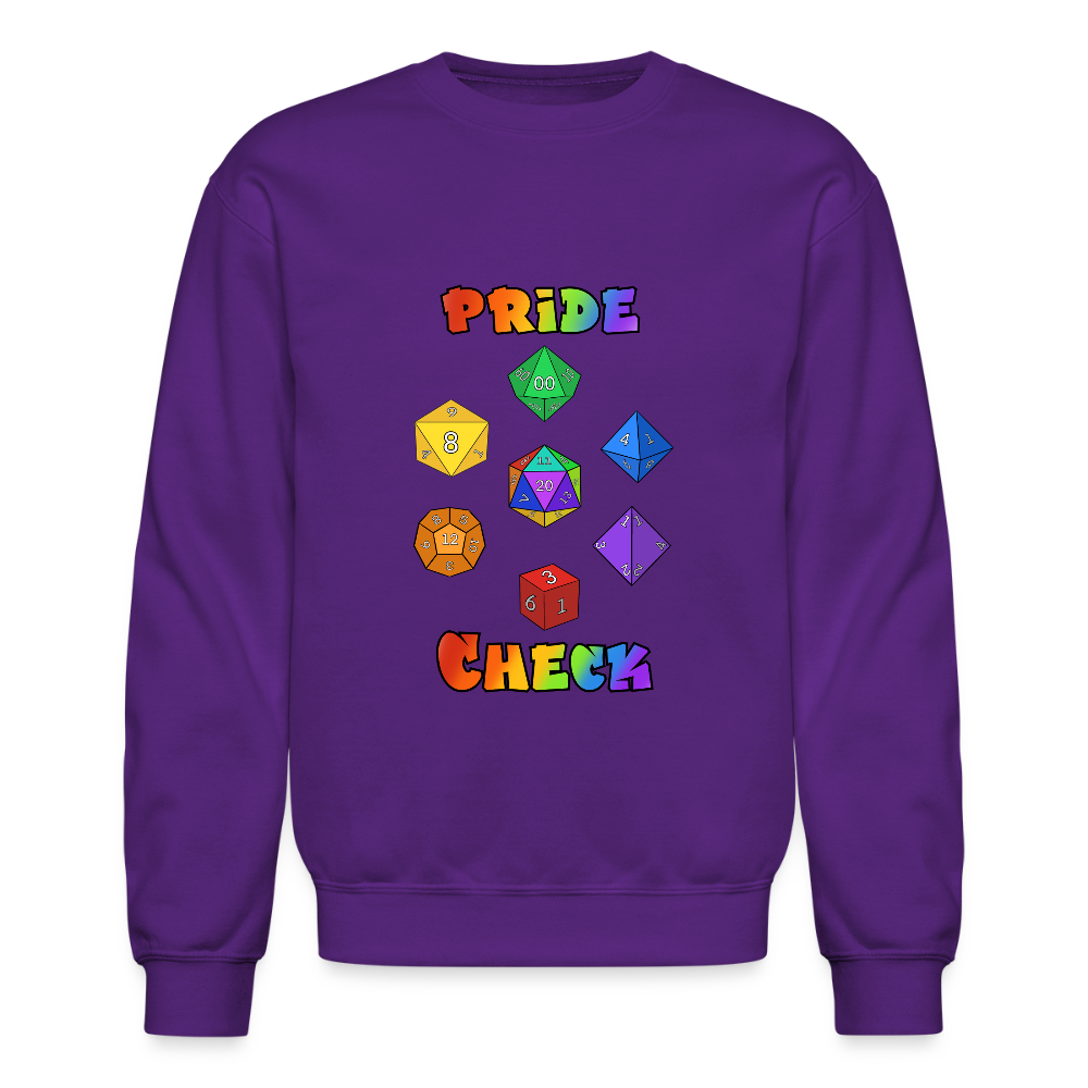 Pride Check Crewneck Sweatshirt - purple