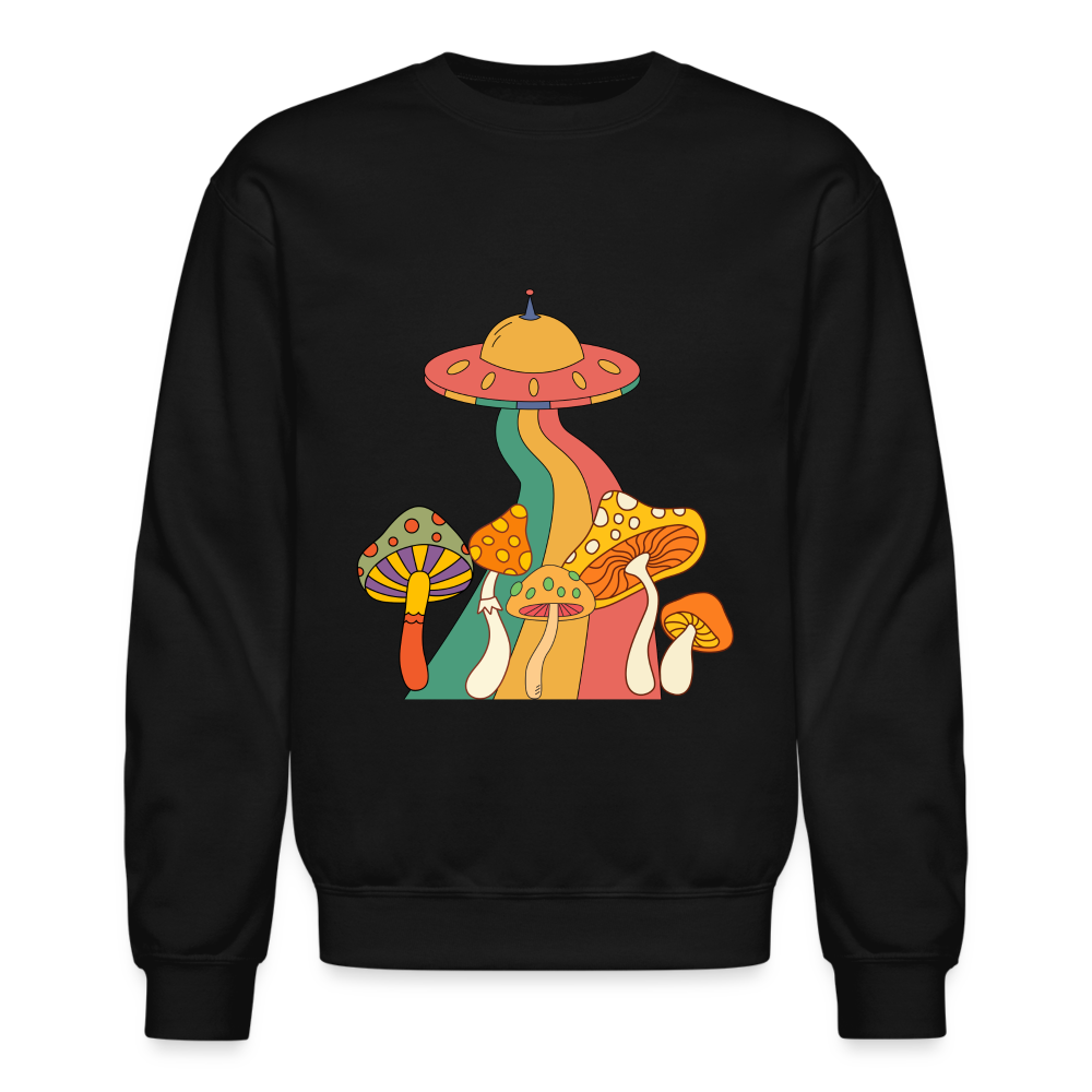 Space Mushies Crewneck Sweatshirt - black