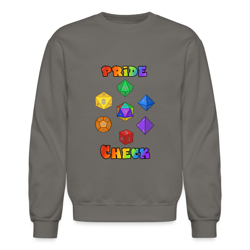 Pride Check Crewneck Sweatshirt - asphalt gray