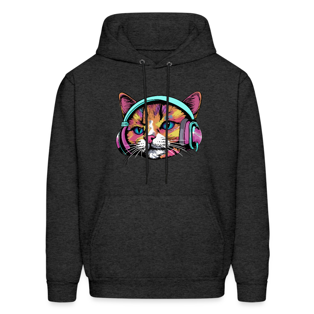 Beat Drop Cat Hoodie - charcoal grey