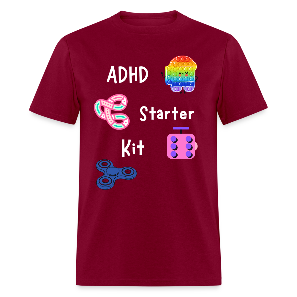 ADHD Unisex Classic T-Shirt - White - burgundy