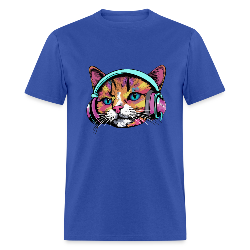 Beat Drop Cat T-Shirt - royal blue