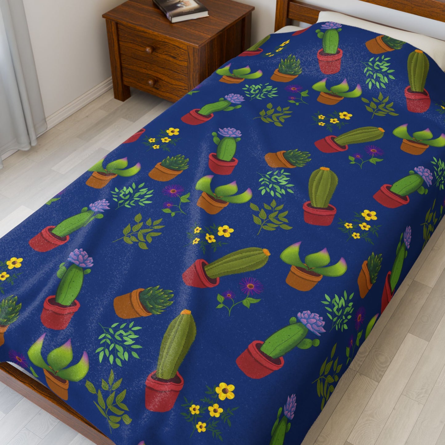 Cactus and Friends Velveteen Plush Blanket