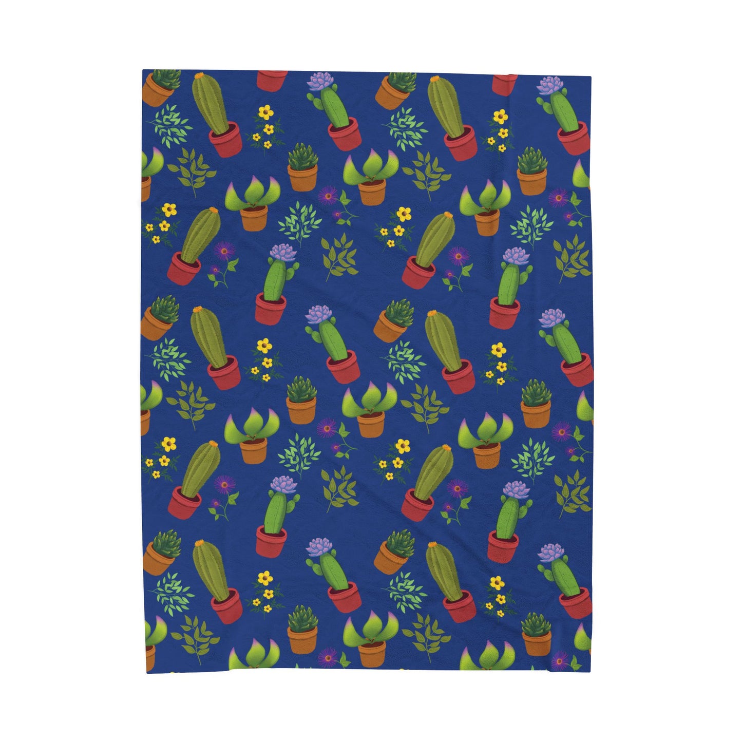 Cactus and Friends Velveteen Plush Blanket