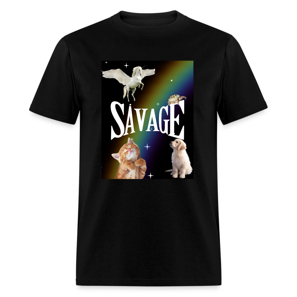 Pretty Savage Unisex Fruit of the Loom Classic T-Shirt - black