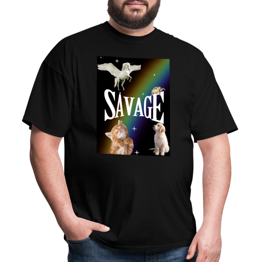 Pretty Savage Unisex Fruit of the Loom Classic T-Shirt - black