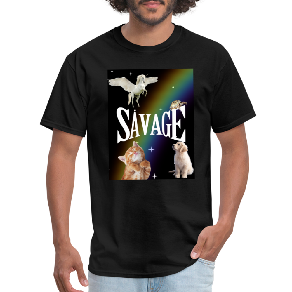 Pretty Savage Unisex Fruit of the Loom Classic T-Shirt - black