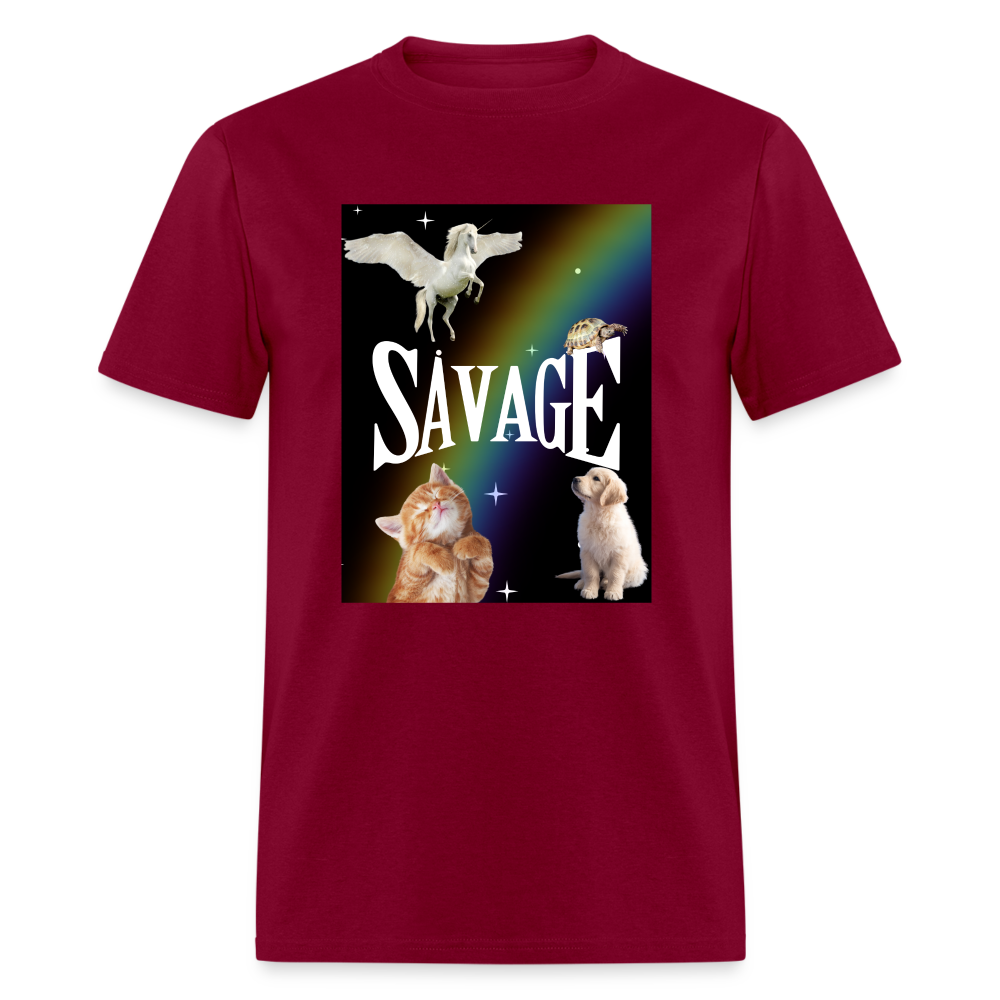 Pretty Savage Unisex Fruit of the Loom Classic T-Shirt - burgundy