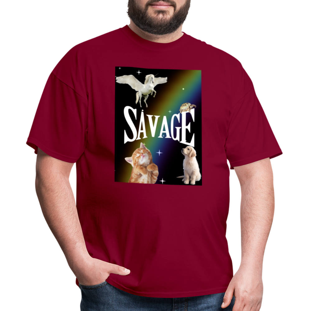 Pretty Savage Unisex Fruit of the Loom Classic T-Shirt - burgundy