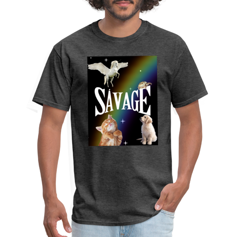 Pretty Savage Unisex Fruit of the Loom Classic T-Shirt - heather black