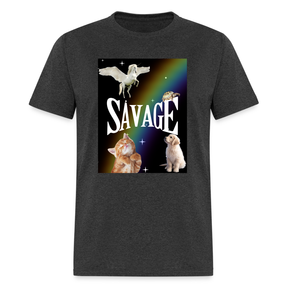 Pretty Savage Unisex Fruit of the Loom Classic T-Shirt - heather black