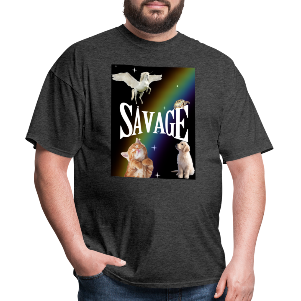 Pretty Savage Unisex Fruit of the Loom Classic T-Shirt - heather black